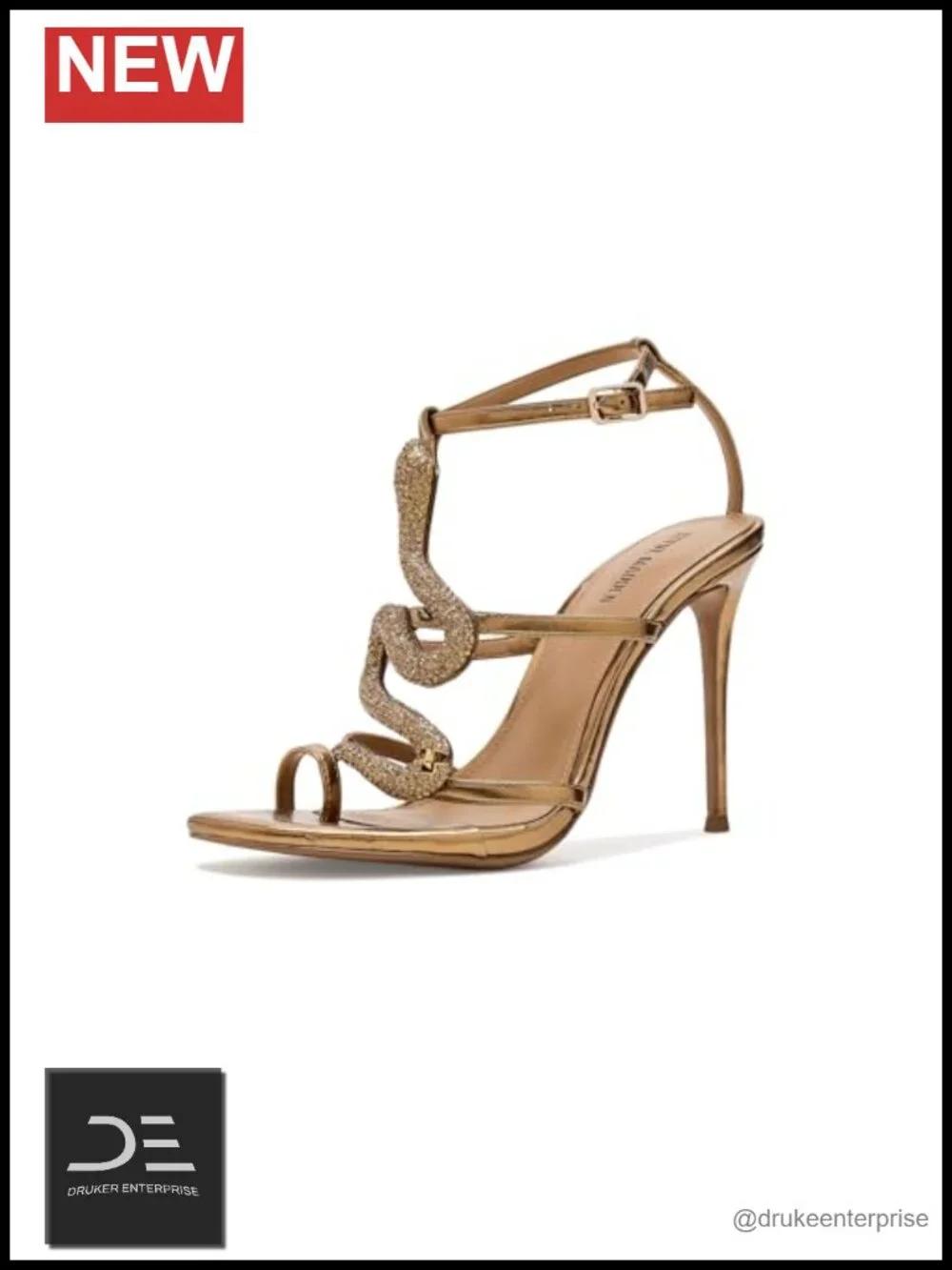 Heeled Sandal Womens Python Print Strappy Sandals